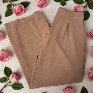 Elegant Cream Wide Leg Women's Pants